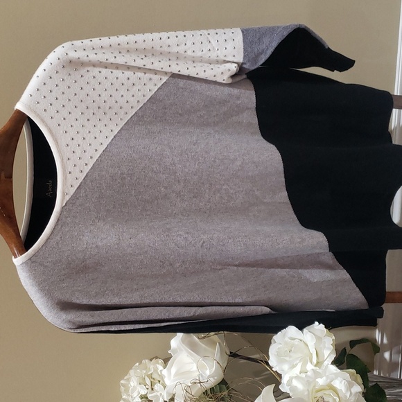 Nwt 1X Aaeda sweater gray white black - Picture 4 of 11